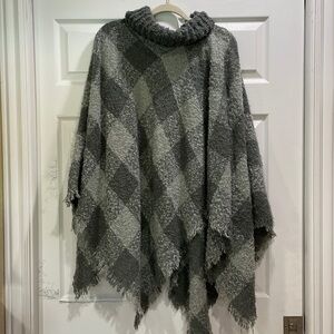 Soft Surroundings Buffalo Plaid Sweater Poncho One Size